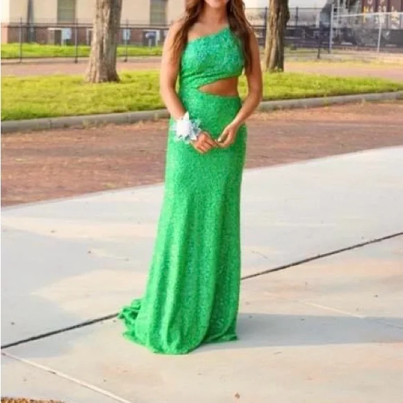 Mori Lee Dresses | Mori Lee Sequin Prom Dress | Color: Green | Size: 4 | Jgraham14's Closet